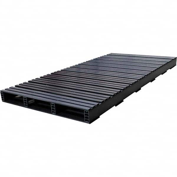 Custom Built Plastic Pallets - 39" Long x 80" & Wide x 4-1/2" High Plastic Pallet - 1,500 Lb Static Capacity, 500 Lb Dynamic Capacity, Black - Caliber Tooling