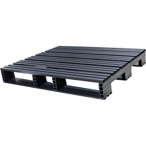 Custom Built Plastic Pallets - 40" Long x 48" & Wide x 6-1/2" High Plastic Pallet - 1,500 Lb Static Capacity, 500 Lb Dynamic Capacity, Black - Caliber Tooling