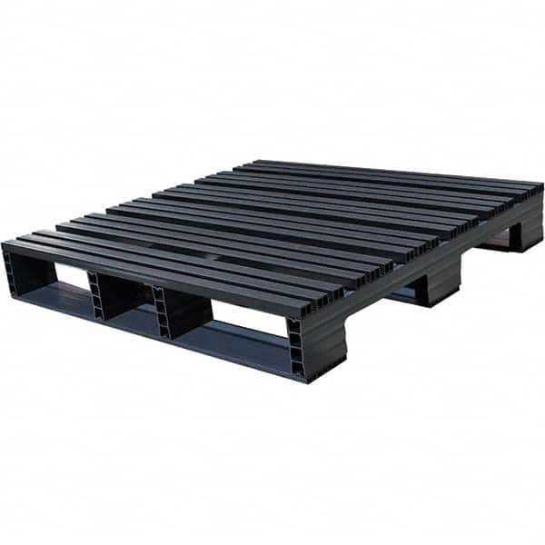 Custom Built Plastic Pallets - 42" Long x 42" & Wide x 6-1/2" High Plastic Pallet - 1,500 Lb Static Capacity, 500 Lb Dynamic Capacity, Black - Caliber Tooling