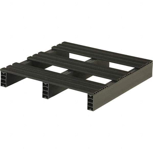 Custom Built Plastic Pallets - 24" Long x 24" & Wide x 4" High Plastic Pallet - 1,000 Lb Static Capacity, 250 Lb Dynamic Capacity, Black - Caliber Tooling