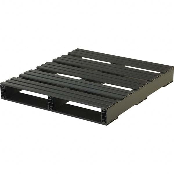 Custom Built Plastic Pallets - 36" Long x 32" & Wide x 4-1/2" High Plastic Pallet - 3,000 Lb Static Capacity, 500 Lb Dynamic Capacity, Black - Caliber Tooling