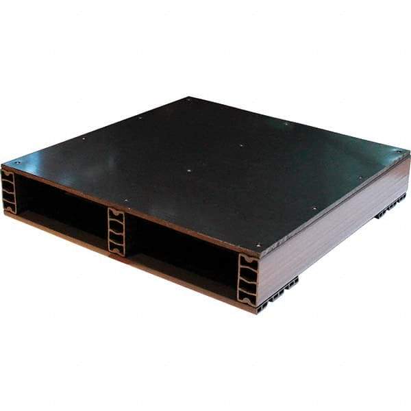 Custom Built Plastic Pallets - 24" Long x 24" & Wide x 4.4" High Plastic Pallet - 1,500 Lb Static Capacity, 500 Lb Dynamic Capacity, Black - Caliber Tooling