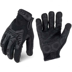 ironCLAD - Size M (8) Synthetic Leather Work Gloves - For Mechanic's & Lifting, Uncoated, Hook & Loop Cuff, Full Fingered, Black, Paired - Caliber Tooling