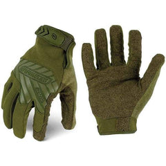 ironCLAD - Size L (9) Synthetic Leather Work Gloves - For Mechanic's & Lifting, Uncoated, Hook & Loop Cuff, Full Fingered, Olive Drab Green, Paired - Caliber Tooling