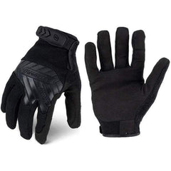 ironCLAD - Size 2XL (11) Synthetic Leather Work Gloves - For Mechanic's & Lifting, Uncoated, Hook & Loop Cuff, Full Fingered, Black, Paired - Caliber Tooling