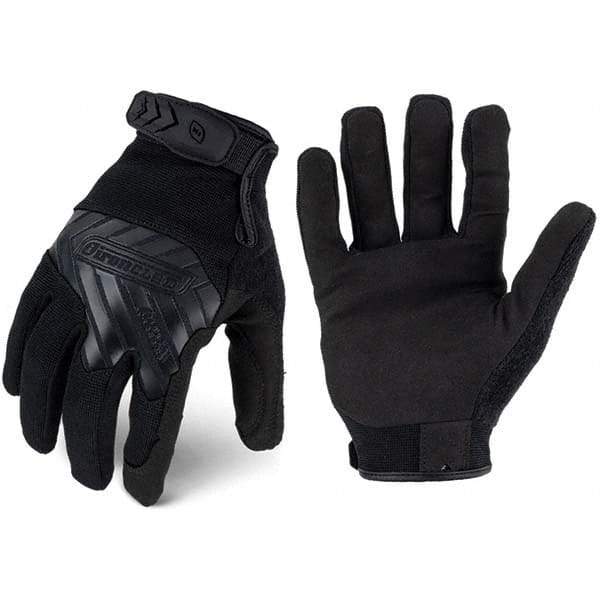 ironCLAD - Size L (9) Synthetic Leather Work Gloves - For Mechanic's & Lifting, Uncoated, Hook & Loop Cuff, Full Fingered, Black, Paired - Caliber Tooling