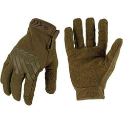 ironCLAD - Size M (8) Synthetic Leather Work Gloves - For Mechanic's & Lifting, Uncoated, Hook & Loop Cuff, Full Fingered, Coyote, Paired - Caliber Tooling