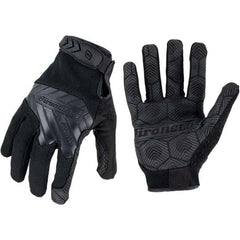 ironCLAD - Size L (9) Synthetic Leather Work Gloves - For Mechanic's & Lifting, Uncoated, Hook & Loop Cuff, Full Fingered, Black, Paired - Caliber Tooling