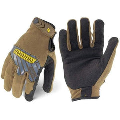 ironCLAD - Size XL (10) Synthetic Leather Work Gloves - For Mechanic's & Lifting, Uncoated, Hook & Loop Cuff, Full Fingered, Coyote, Paired - Caliber Tooling