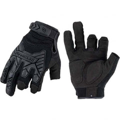 ironCLAD - Size S (7) Synthetic Leather Work Gloves - For Mechanic's & Lifting, Uncoated, Hook & Loop Cuff, Full Fingered, Black, Paired - Caliber Tooling