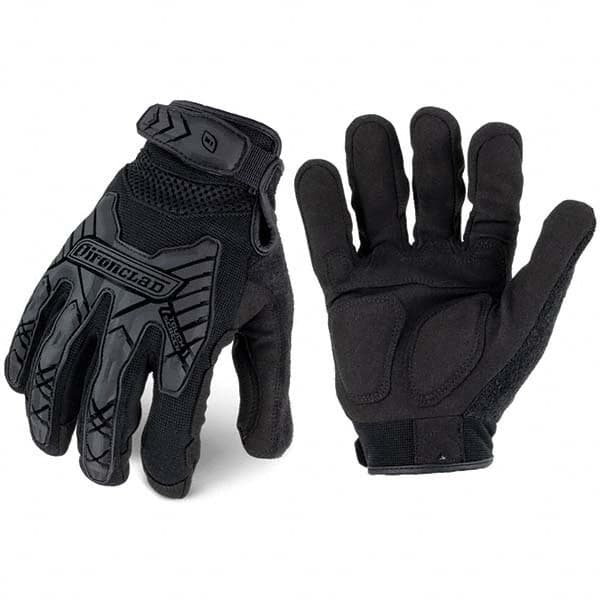 ironCLAD - Size XS (6) Synthetic Leather Work Gloves - For Mechanic's & Lifting, Uncoated, Hook & Loop Cuff, Full Fingered, Black, Paired - Caliber Tooling