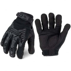 ironCLAD - Size M (8) Synthetic Leather Work Gloves - For Mechanic's & Lifting, Uncoated, Hook & Loop Cuff, Full Fingered, Black, Paired - Caliber Tooling