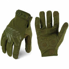 ironCLAD - Size S (7) Synthetic Leather Work Gloves - For Mechanic's & Lifting, Uncoated, Hook & Loop Cuff, Full Fingered, Olive Drab Green, Paired - Caliber Tooling