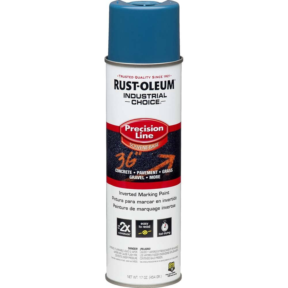 17 fl oz Blue Marking Paint 600' to 700' Coverage at 1″ Wide, Solvent-Based Formula