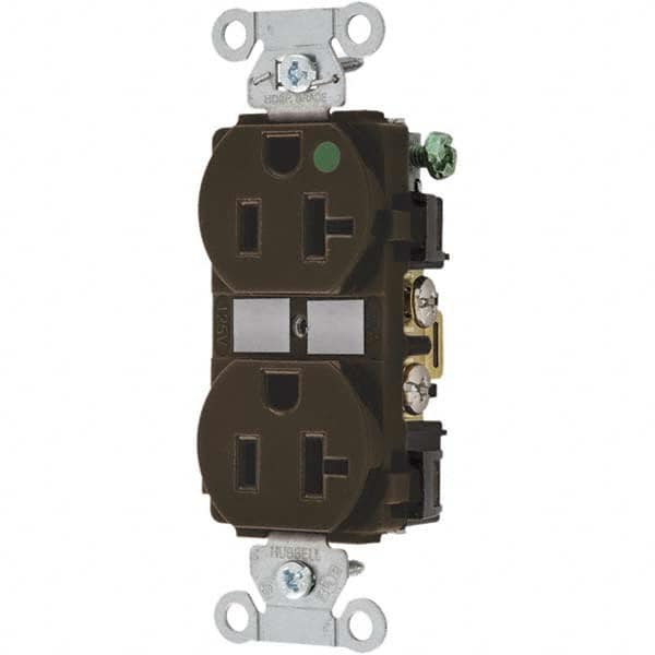 Hubbell Wiring Device-Kellems - 125V 20A NEMA 6-20R Hospital Grade White Straight Blade Duplex Receptacle - Caliber Tooling