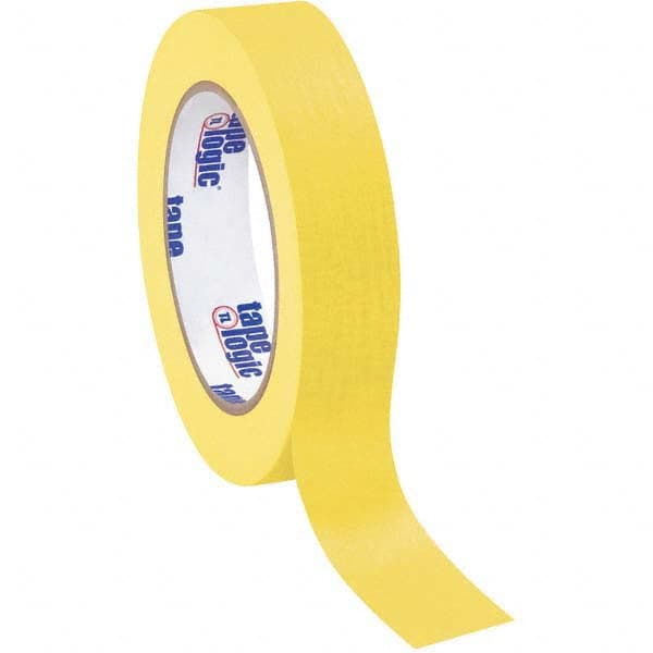 Tape Logic - Pack of (12), 60 Yd Rolls 1" Yellow Crepe Paper Masking Tape - Caliber Tooling