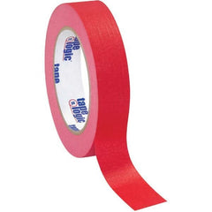 Tape Logic - Pack of (12), 1" x 60 Yd Rolls, Red Crepe Paper Masking Tape - Caliber Tooling