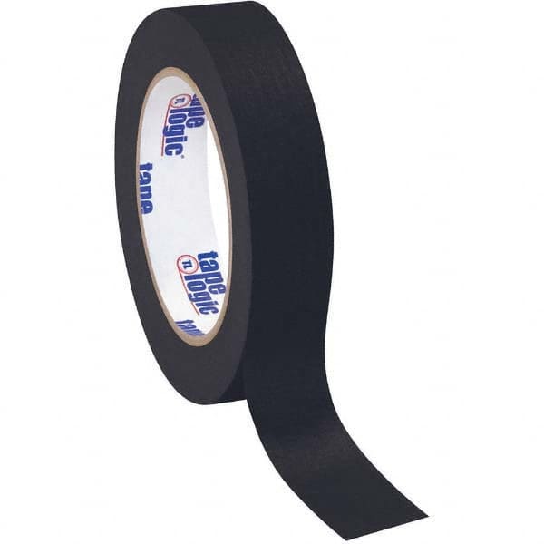 Tape Logic - Pack of (12), 60 Yd Rolls 1" Black Crepe Paper Masking Tape - Caliber Tooling