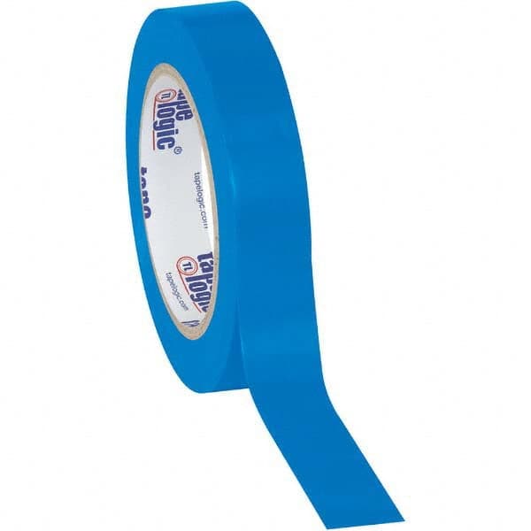 Floor & Aisle Marking Tape: 1″ Wide, 108' Long, 6 mil Thick, Vinyl Blue, Non Anti-Slip Surface, Heavy-Duty