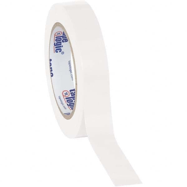 Floor & Aisle Marking Tape: 1″ Wide, 108' Long, 6 mil Thick, Vinyl White, Non Anti-Slip Surface, Heavy-Duty