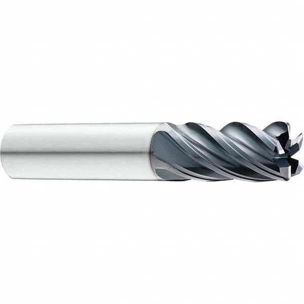 SGS - 5/8" Diam, Variable Pitch, 3/4" LOC, 5 Flute Solid Carbide Roughing Corner Radius End Mill - Caliber Tooling