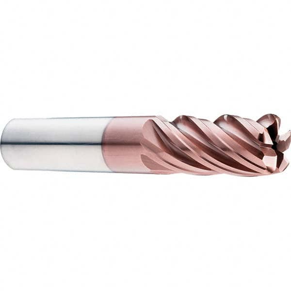 SGS - 5/8" Diam, Variable Pitch, 1-1/4" LOC, 5 Flute Solid Carbide Roughing Corner Radius End Mill - Caliber Tooling