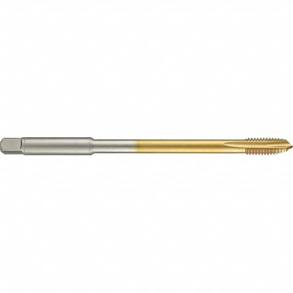 Guhring - 3/4-10 UNC 4 Flute 2B Plug Spiral Point Tap - High Speed Steel, TiN Finish, 6" OAL, Right Hand Thread, H5/H6, Series 4285 - Exact Industrial Supply