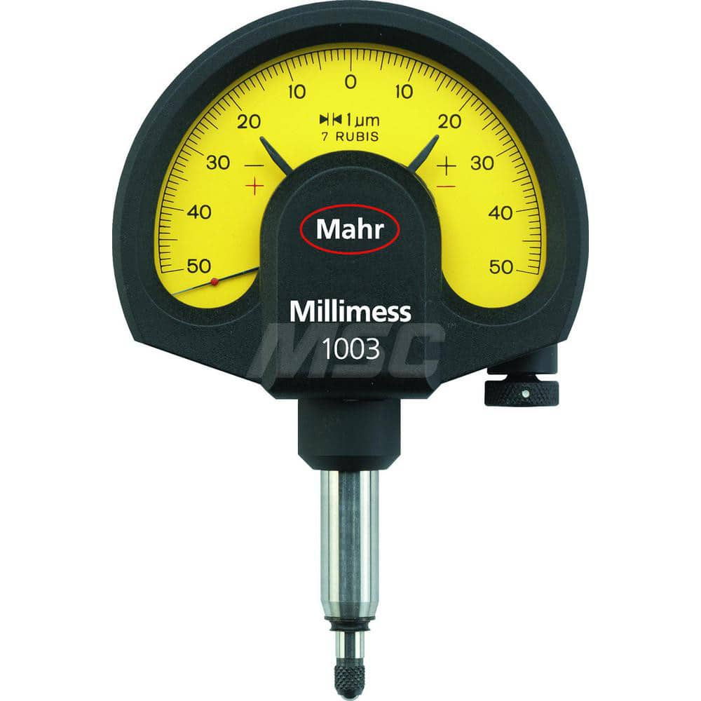 Mahr - Dial Comparator Gages; Dial Graduation (Decimal Inch): 0.030000 ; Dial Graduation (mm): 1.0000 ; Dial Graduation (micro m): 1.00 ; Accuracy (micro m): 1 (Ge); 1.2 (Gges); 0.7 (Gt) ; Accuracy (Decimal Inch): 0.5 ; Maximum Measurement (Decimal Inch) - Exact Industrial Supply