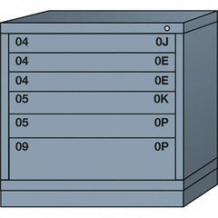 Lyon - 6 Drawer, Standard Table Height - Multiple Drawer Access Cabinet - Steel, 30" Wide x 28-1/4" Deep x 30-1/8" High, Dove Gray - Caliber Tooling