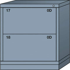 Lyon - 2 Drawer, Standard Bench Height - Single Drawer Access Cabinet - Steel, 30" Wide x 28-1/4" Deep x 33-1/4" High, Dove Gray - Caliber Tooling