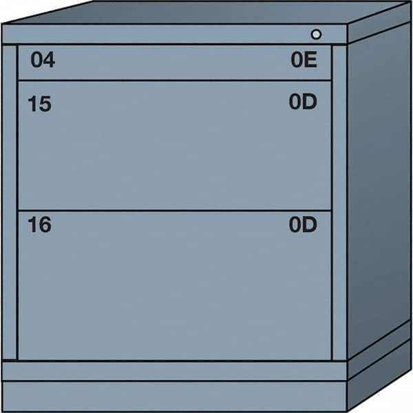 Lyon - 3 Drawer, Standard Bench Height - Multiple Drawer Access Cabinet - Steel, 30" Wide x 28-1/4" Deep x 33-1/4" High, Dove Gray - Caliber Tooling