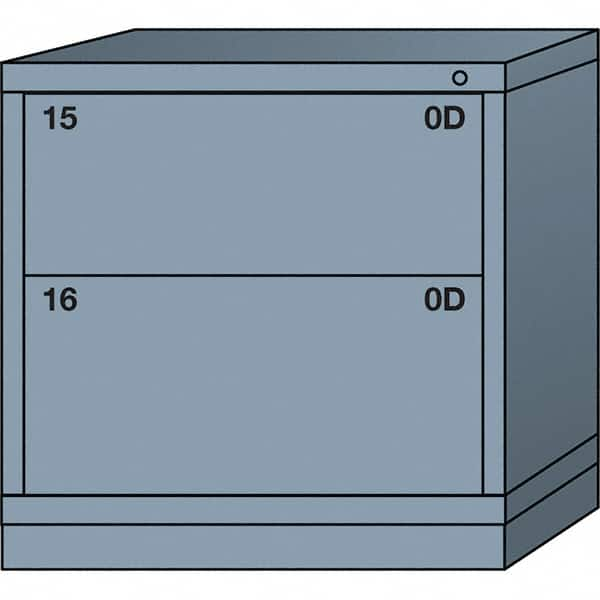 Lyon - 2 Drawer, Standard Table Height - Single Drawer Access Cabinet - Steel, 30" Wide x 28-1/4" Deep x 30-1/8" High, Dove Gray - Caliber Tooling