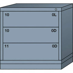 Lyon - 3 Drawer, Standard Table Height - Multiple Drawer Access Cabinet - Steel, 30" Wide x 28-1/4" Deep x 30-1/8" High, Dove Gray - Caliber Tooling