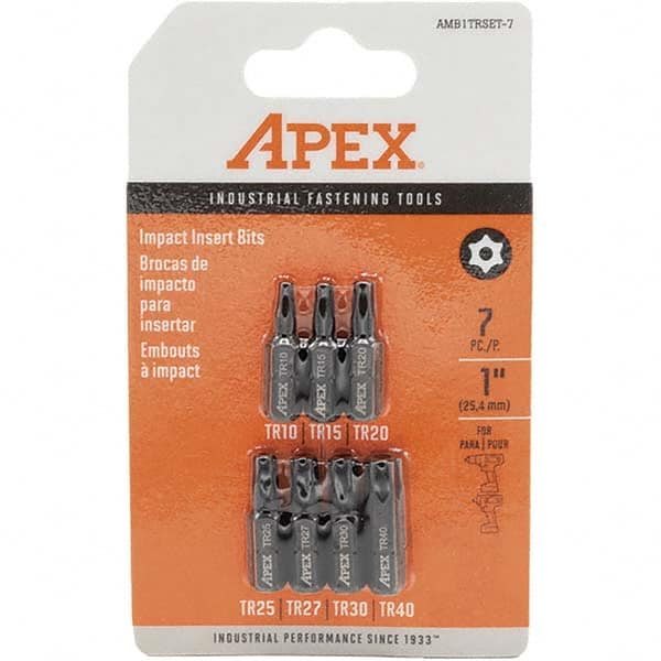 Apex - 1/4" Drive Torx Screwdriver Bit - 1" OAL, Insert Bit - Caliber Tooling