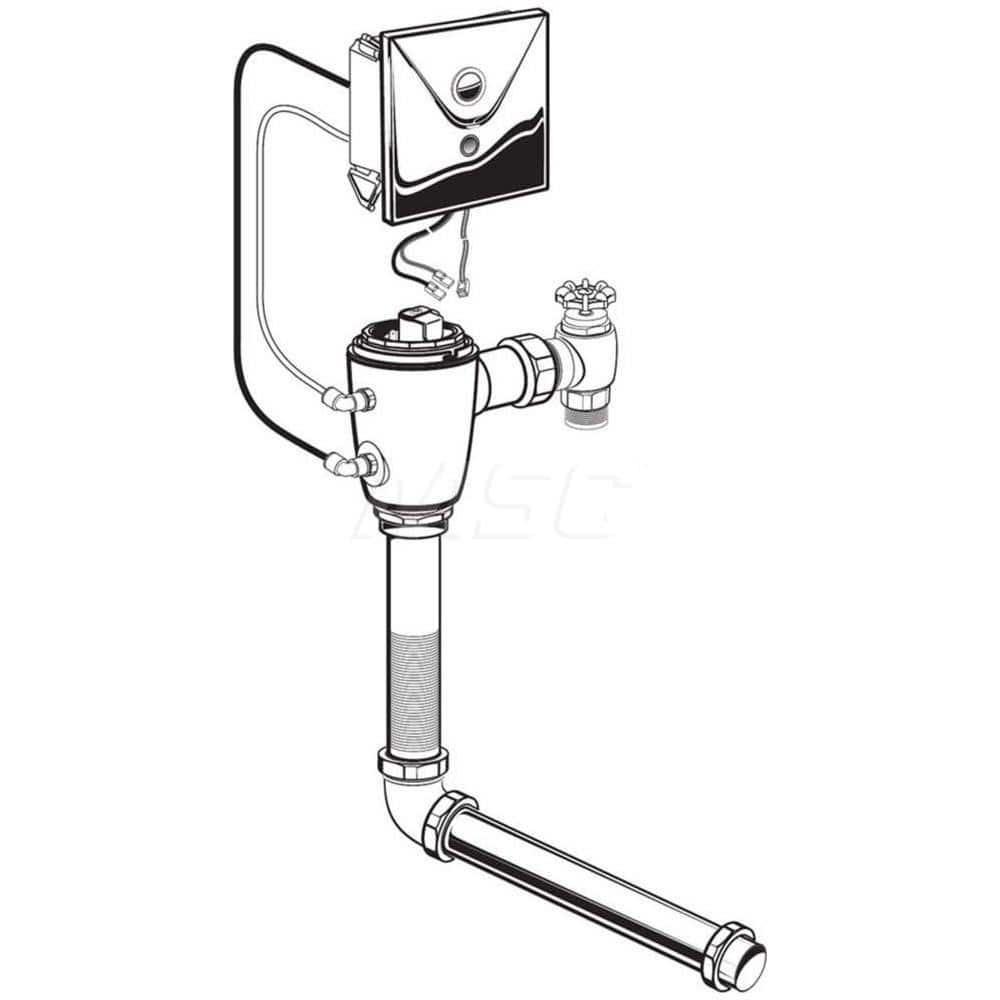 Automatic Flush Valves; Type: Concealed Toilet Flush Valve; Style: Single Flush; For Use With: Toilets; Gallons Per Flush: 1.28; Pipe Size: 1; Spud Coupling Size: 1-1/2; Cover Material: Metal; Inlet Size: 1; Litres Per Flush: 4.8