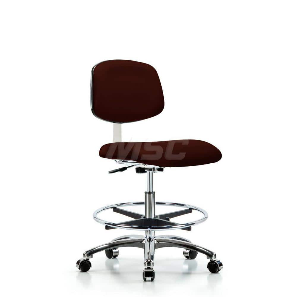 Task Chair: Vinyl, Burgundy