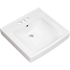 Sinks; Type: Pedestal Sink Top; Outside Length: 15-1/2; Outside Width: 15-1/2; Outside Height: 33-1/4; Inside Length: 12; Inside Width: 14; Depth (Inch): 7; Number of Compartments: 1.000; Includes Items: Pedestal Sink Top; Wall Hanger; Material: Vitreous