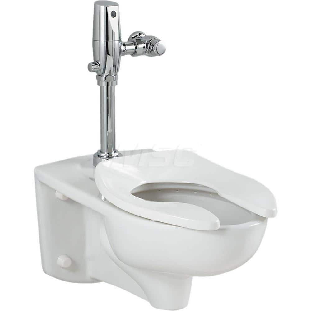 Toilets; Type: Toilet with Selectronic Exposed Battery Flush Valve; Bowl Shape: Elongated; Mounting Style: Wall; Gallons Per Flush: 1.6; Overall Height: 31-1/2; Overall Width: 14; Overall Depth: 26; Rim Height: 15; Trapway Size: 2-1/8; Rough In Size: 12.0