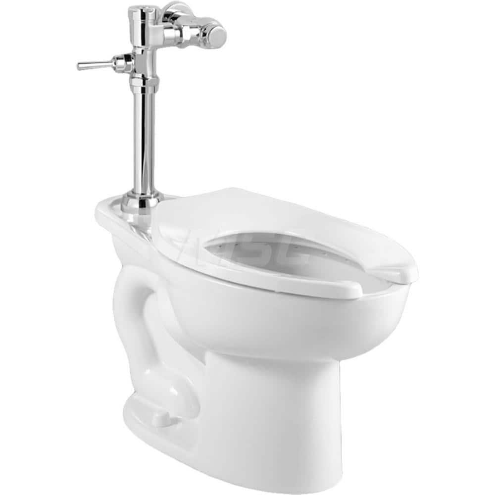 Toilets; Type: Toilet with Manual Flush Valve; Bowl Shape: Elongated; Mounting Style: Floor; Gallons Per Flush: 1.1; Overall Height: 28-1/2; Overall Width: 14; Overall Depth: 28-1/4; Rim Height: 15; Trapway Size: 2-1/8; Rough In Size: 10.00 - 12.00; Mater