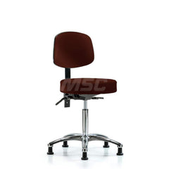 Lab Stool: Vinyl, 25″ Seat Width, 25″ Seat Depth Round Height