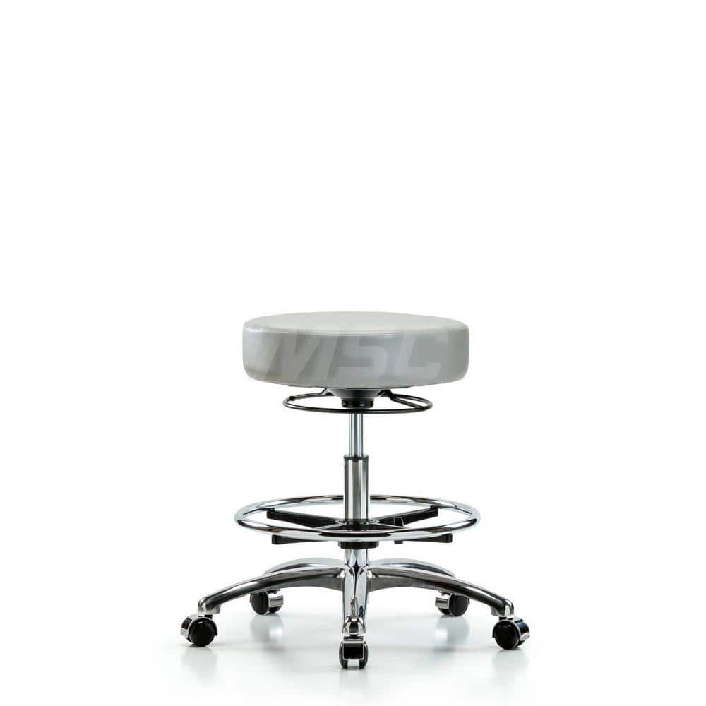 Lab Stool: Vinyl, 25″ Seat Width, 25″ Seat Depth Round Height