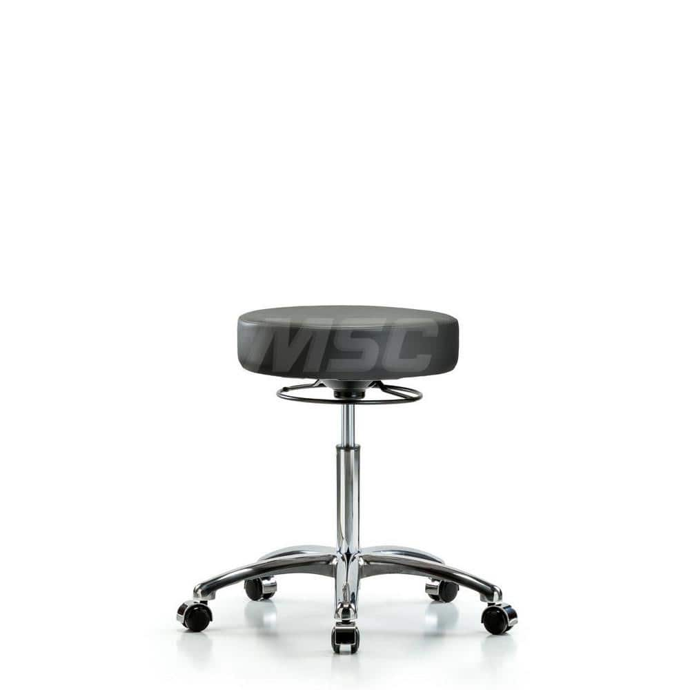 Lab Stool: Vinyl, 25″ Seat Width, 25″ Seat Depth Round Height