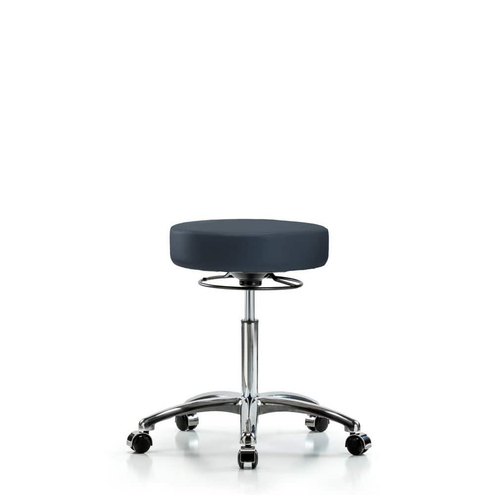 Lab Stool: Vinyl, 25″ Seat Width, 25″ Seat Depth Round Height