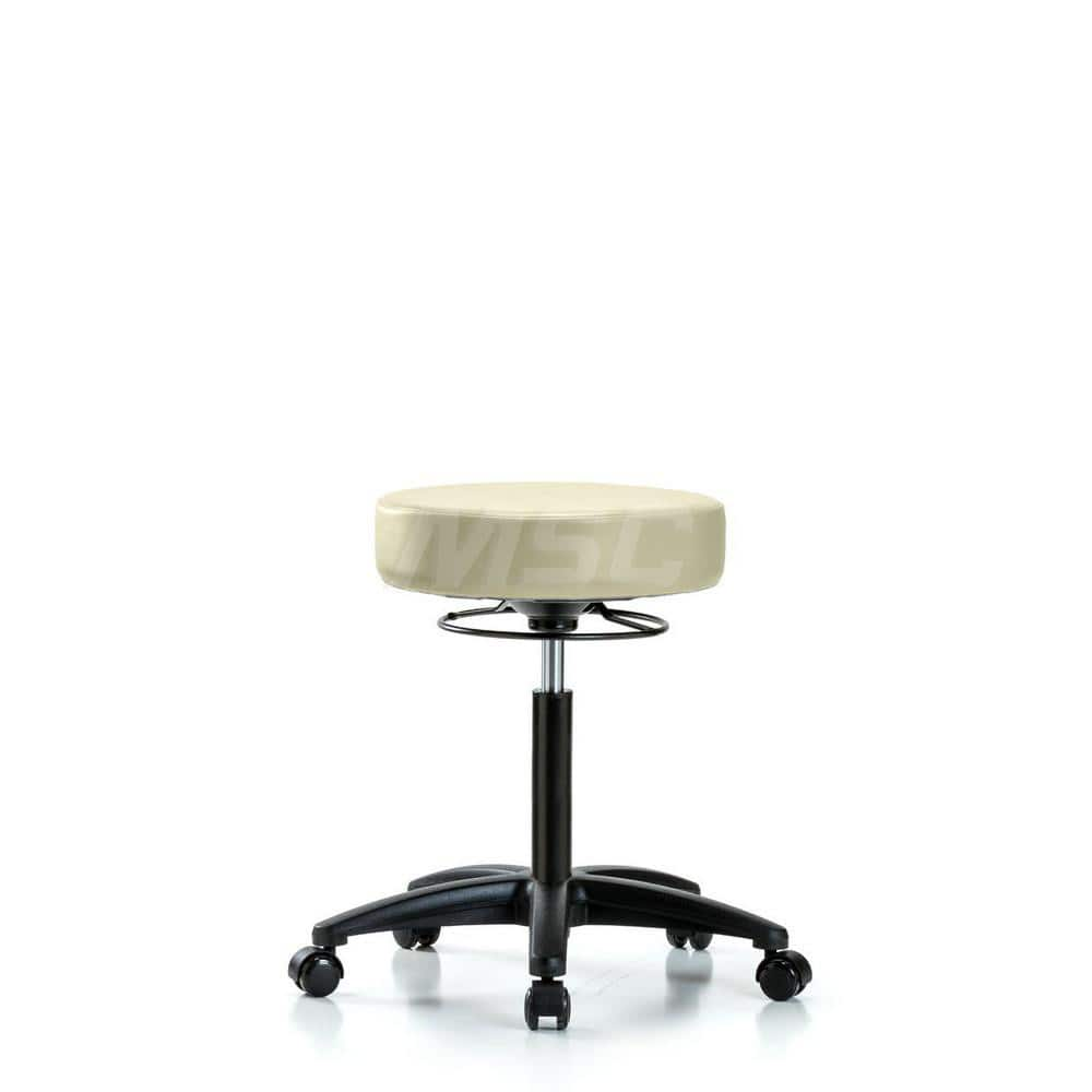 Lab Stool: Vinyl, 25″ Seat Width, 25″ Seat Depth Round Height