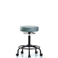 Lab Stool: Vinyl, 25″ Seat Width, 25″ Seat Depth Round Height