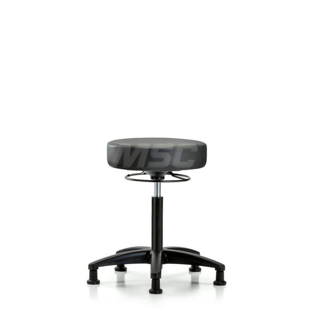 Lab Stool: Vinyl, 25″ Seat Width, 25″ Seat Depth Round Height