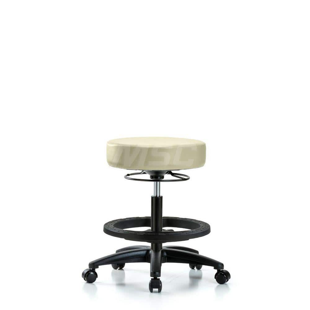 Lab Stool: Vinyl, 25″ Seat Width, 25″ Seat Depth Round Height