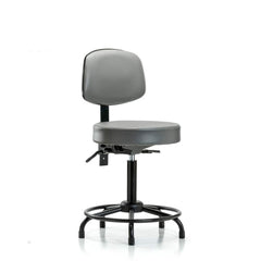 Lab Stool: Vinyl, 25″ Seat Width, 25″ Seat Depth Round Height