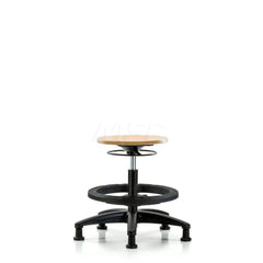 Adjustable Height Swivel Stool: Wood, 25″ Seat Width, 25″ Seat Depth Round Height