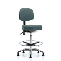 Lab Stool: Vinyl, 25″ Seat Width, 25″ Seat Depth Round Height